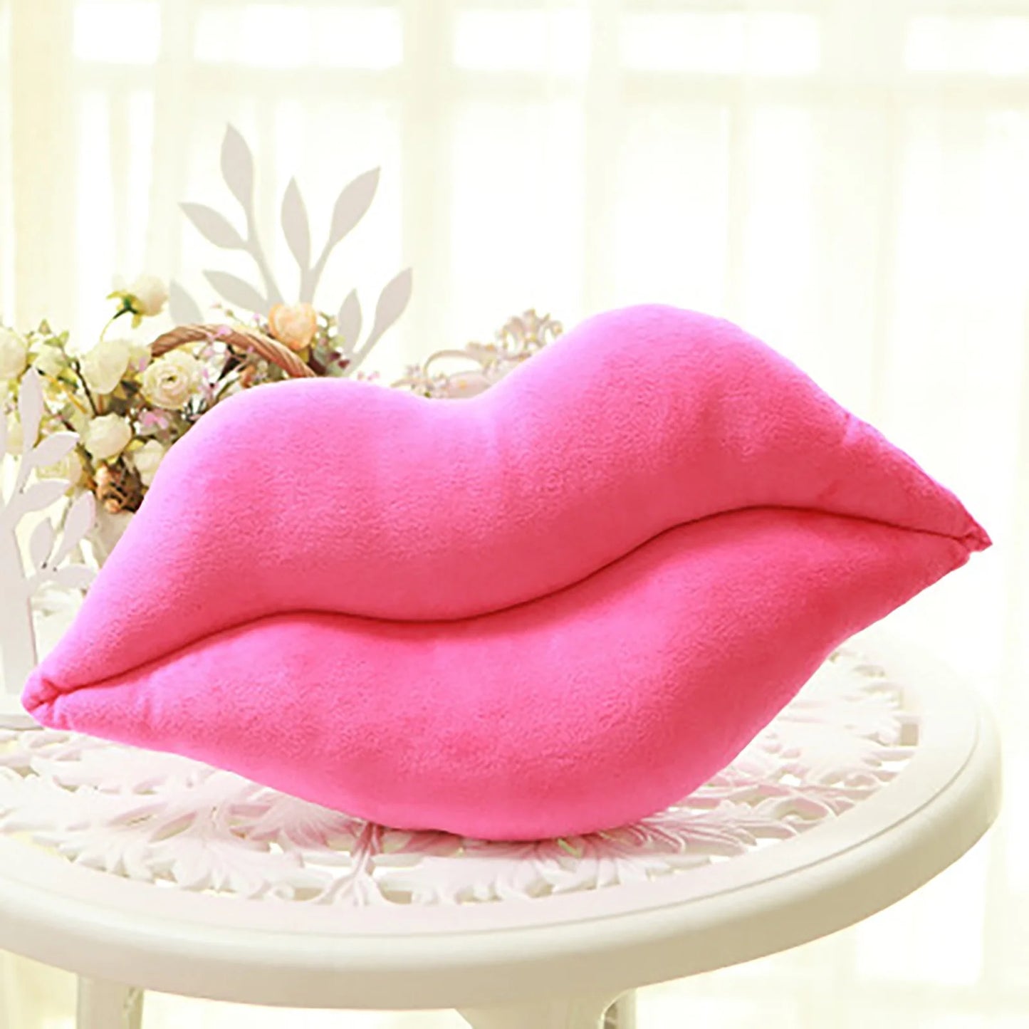 Deals！Hot Pink 3D Lips Throw Pillows,Lips Pillows Decorative Throw Pillows，Kiss Cute Pillow Girls Valentine'S Day Gift Soft Velvet Decorative Reversible Pillow Cushion for Bed Couch,Pink