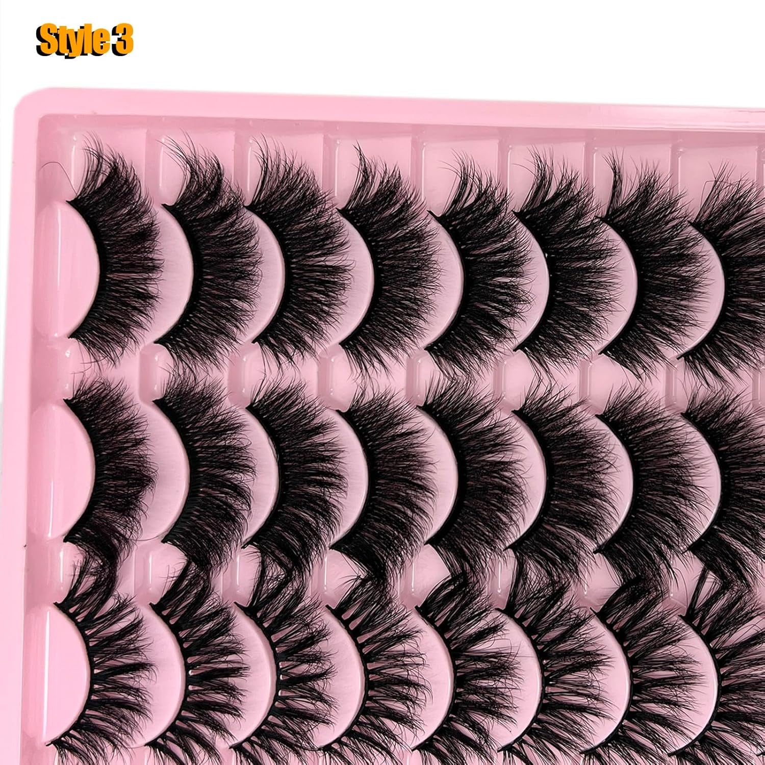 False Lashes Pack Wispy Strip Lashes Natural Look 3D Cat Eye Eyelashes Book 18Mm Long Volume C Curl Faux Mink Lashes Multipack (3 Styles)